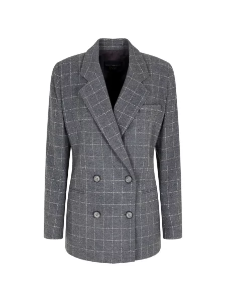 Blejzer Emporio Armani karirani dvoredan siva