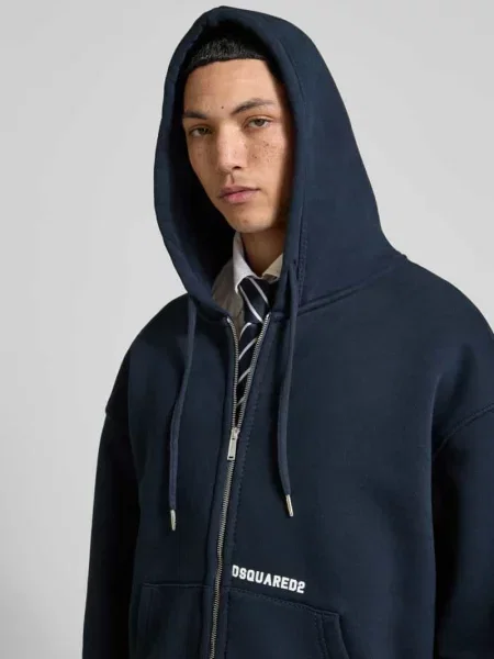 Bluza rozpinana o kroju oversized z mieszanki bawełny Dsquared2 granatowa