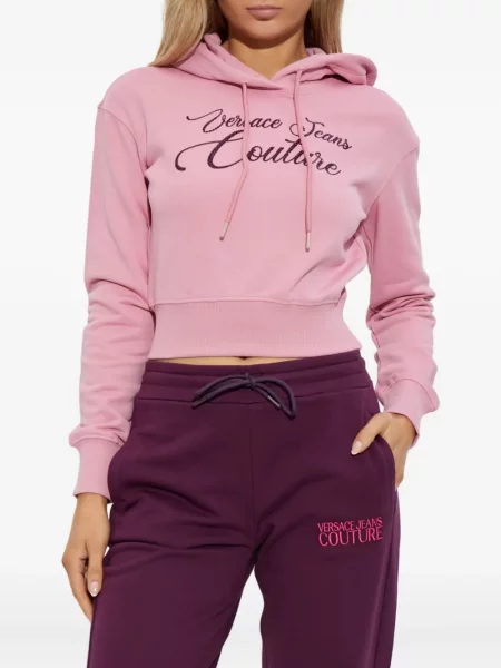 Hanorac cu glugă Versace Jeans Couture roz