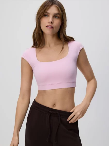 Укороченный топ Reserved розовый