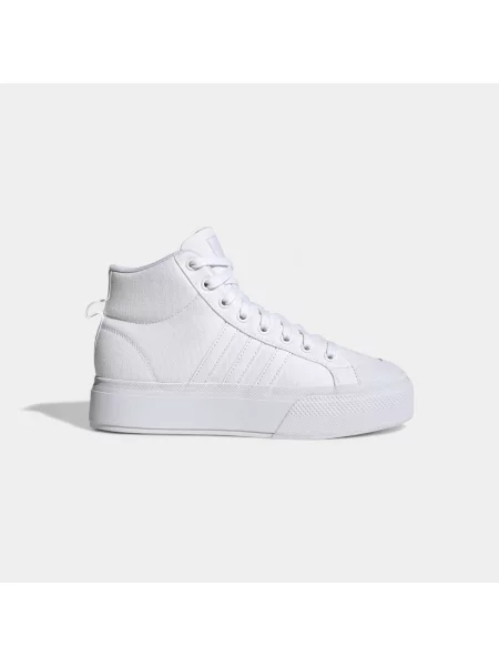 Členkové topánky Adidas na platforme biela