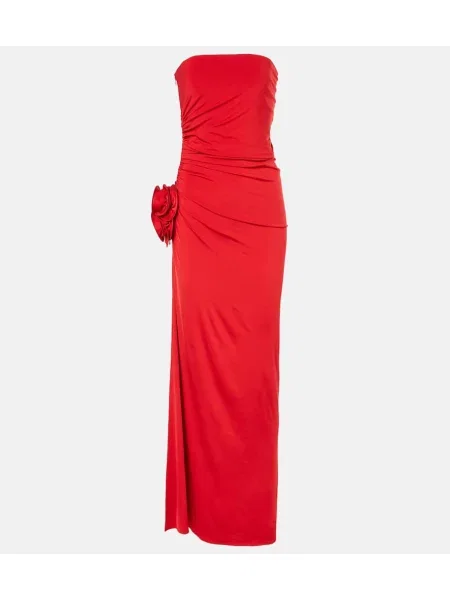 Sukienka maxi Magda Butrym w kwiatki z dżerseju garniturowa czerwona