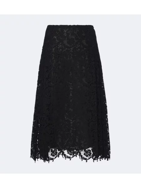 Fustă midi Fendi de mătase negru