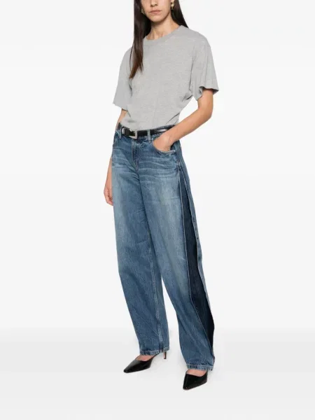 Blugi cu picior larg Brandon Maxwell de lână albastru