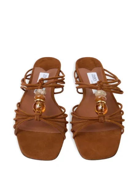 Dirželis sandalai Jimmy Choo karoliukai ruda