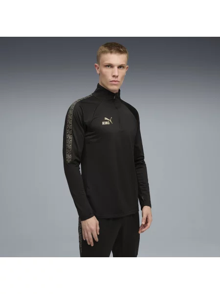 Bluza piłkarska KINGtouch z zamkiem czarna