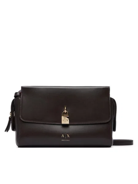 Armani Exchange torebka crossbody z imitacji skóry brązowa