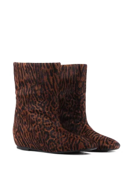 Cizme scurte Paul Warmer cu imagine cu model leopard maro