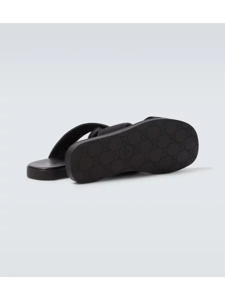 Sandale Gucci din jacard cu autograf negru