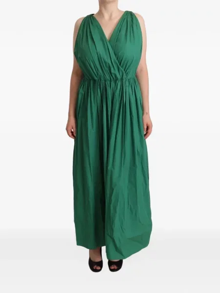 Rochie maxi Dolce & Gabbana cu decolteu în V verde