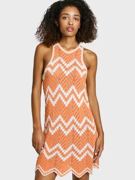 Костюмна джинсова сукня Pepe Jeans помаранчева