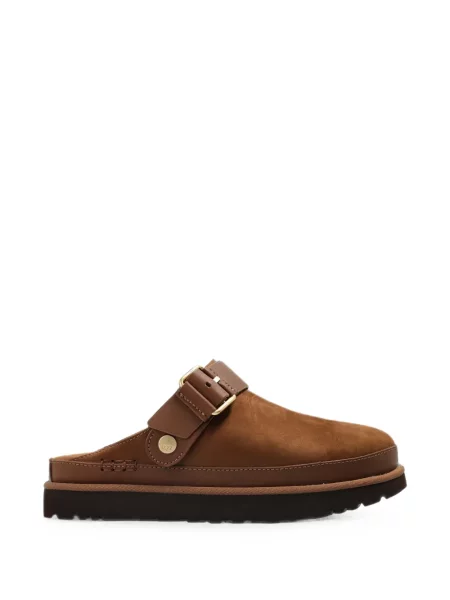 Papuci tip mules Ugg cu cataramă maro