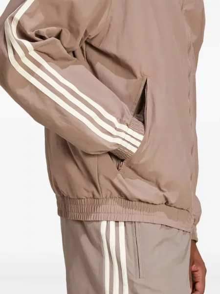 Pantaloni Adidas cu dungi cu broderie din fleece negru