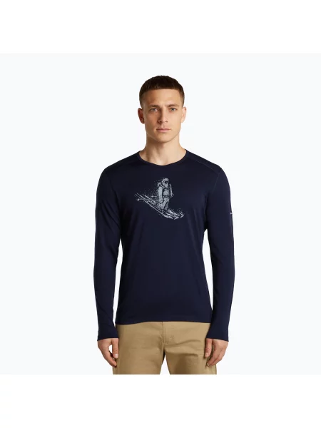 Tricou cu mânecă lungă Icebreaker din lână merinos marină