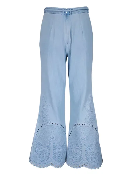 Pantaloni Zimmermann cu broderie albastru