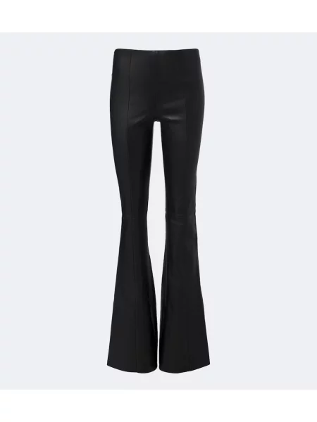 Pantaloni Stouls din piele evazate negru