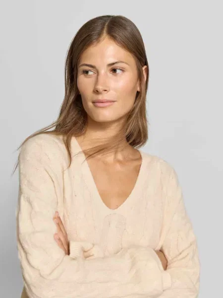 Sweter o kroju relaxed fit z czystej bawełny Myon biały