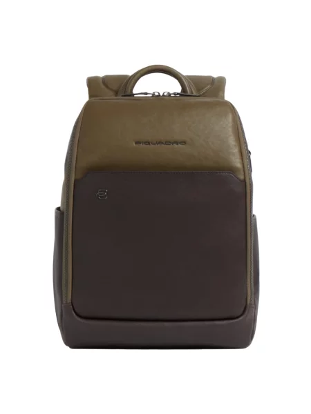 Torba na laptopa Piquadro skórzana zielona