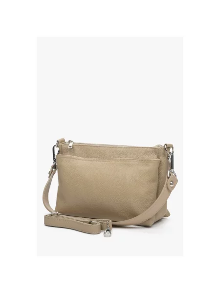 Італійська шкіряна сумка Estro бежева