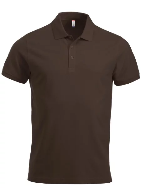 Clique Classic Lincoln S/S polo nowoczesny krój – dark mocca brązowa