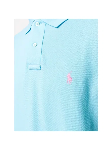 Lniana koszulka polo Polo Ralph Lauren z krótkim rękawem klasyczna niebieska