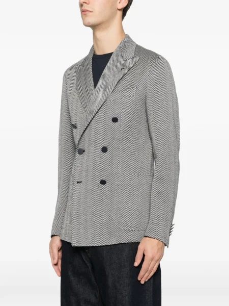 Sacou Tagliatore cu model herringbone albastru