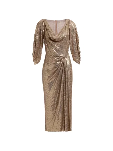 Rochie midi Elie Saab cu paiete drapată
