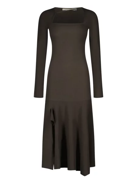 Rochie midi Paloma Wool de lână până la genunchi de costum maro