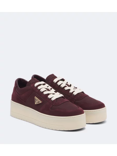 Sneakerși Prada din piele de căprioară