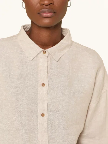 Barbour Bluzka Hampton Z Lnu beige beżowa