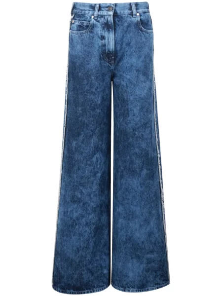 Szerokie jeansy Ports 1961 żakardowe niebieskie