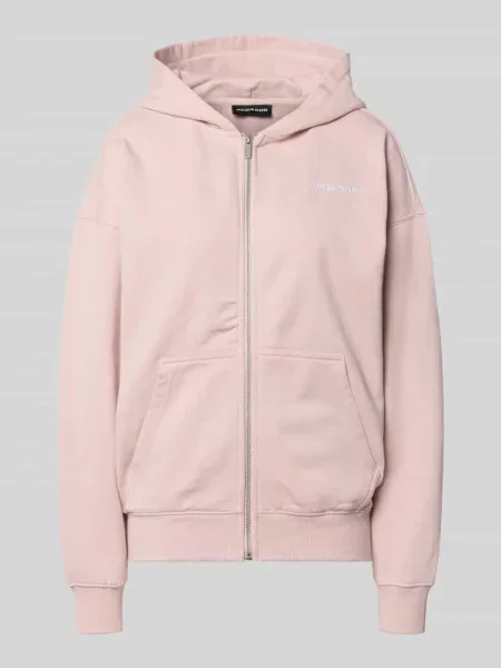 Oversize’owa bluza zapinana na z naszywanym logo Model CLARITA' Pegador niebieska