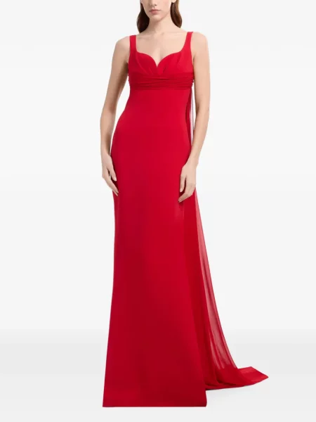 Rochie maxi Elie Saab cu volane roșu