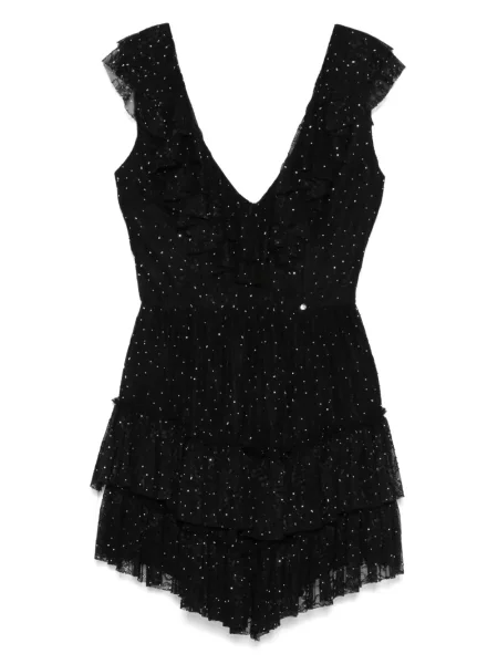 Mała sukienka mini Nissa koronkowa garniturowa czarna