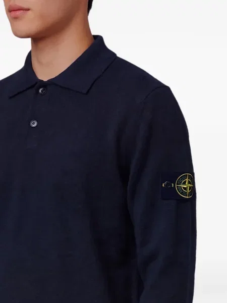 Μάλλινο polo Stone Island πέτρες μπλε