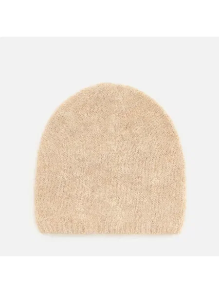 Reserved Čepice beanie s příměsí vlny pšeničná