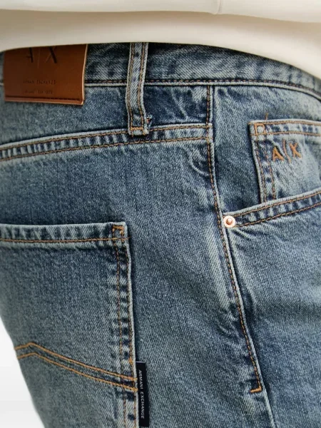 Blugi Armani Exchange cu broderie albastru