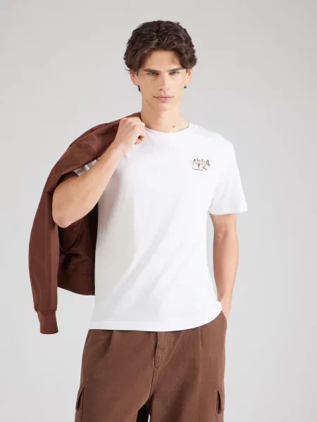 ALPHA INDUSTRIES Tricou bej / verde / negru alb
