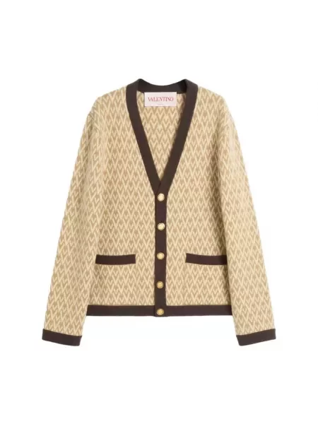 Kardigan Valentino Garavani wełniany beżowy