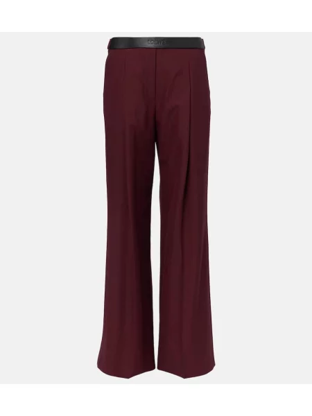 Pantaloni Loewe din piele bordo