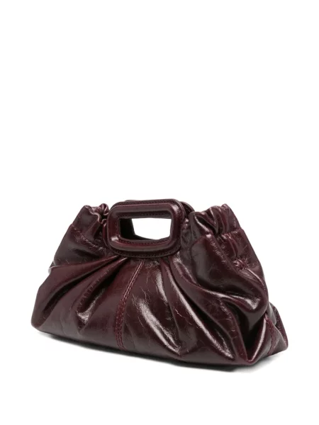 Mini geanta de piele Maje din piele mini roșu