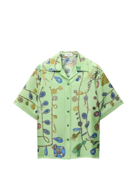 Cămașă Versace de mătase verde