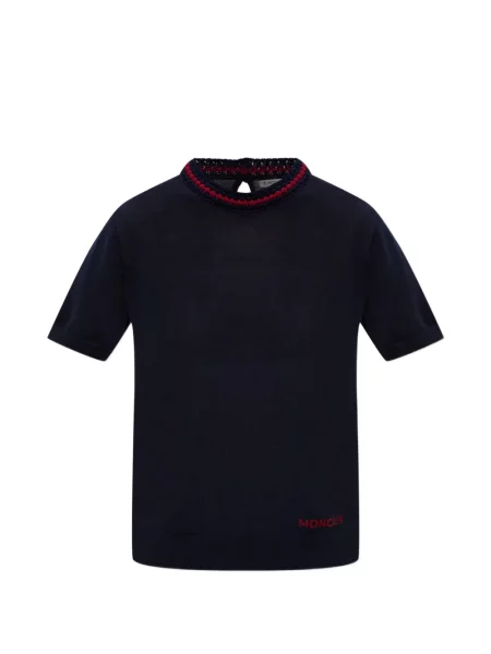 Tricou Moncler tricotate albastru