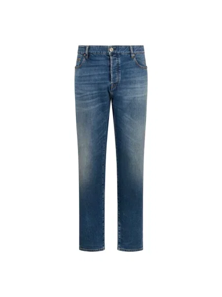 Jeansy straight leg Moorer niebieskie