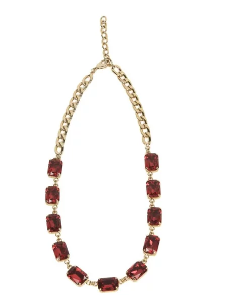 Verižica Pax collana placcata oro con cristalli Swarovski rossi zlata / temno rdeča