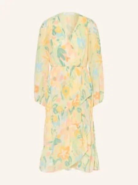 Betty&Co Sukienka Kopertowa Z Falbanami gelb zielona