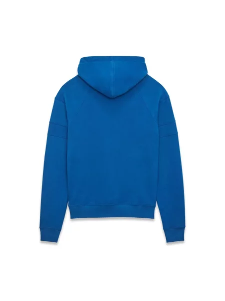 Bluza z kapturem Saint Laurent z kapturem niebieska