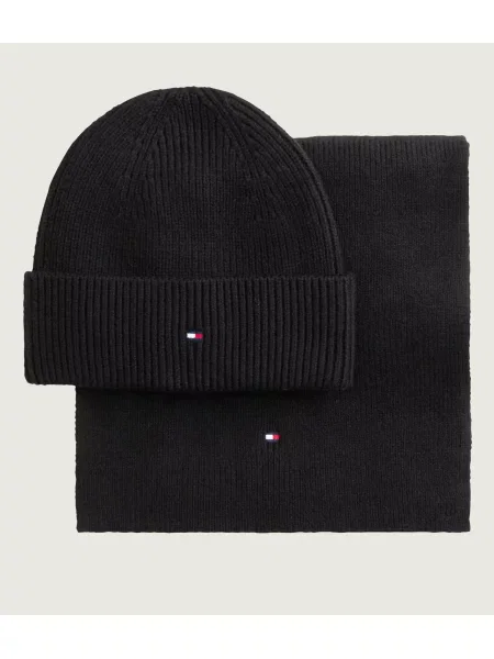 Tommy Hilfiger Sál + sapka gyapjú hozzáadásával fekete