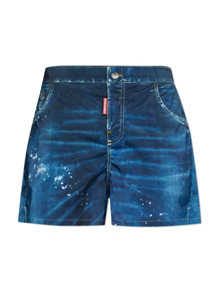 Kąpielówki Dsquared2 z nadrukiem niebieskie
