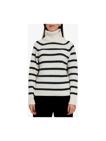 Sweter z golfem Semicouture z kaszmiru do golfa biały